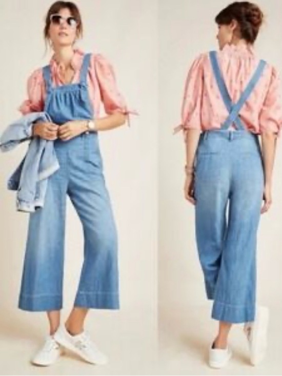 Anthropologie Denim - Anthropologie Pilcro Wide-Leg Denim Jumpsuit Size 29